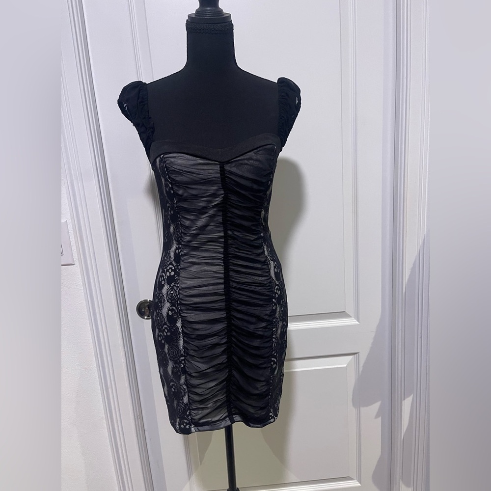 Elegant Black Goth Lace Dress